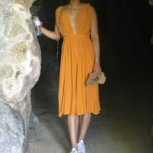 Reformation Yellow Midi Dress, Sz 0